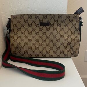 Gucci GG Canvas Small Web Strap Messenger Bag